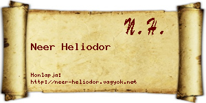 Neer Heliodor névjegykártya